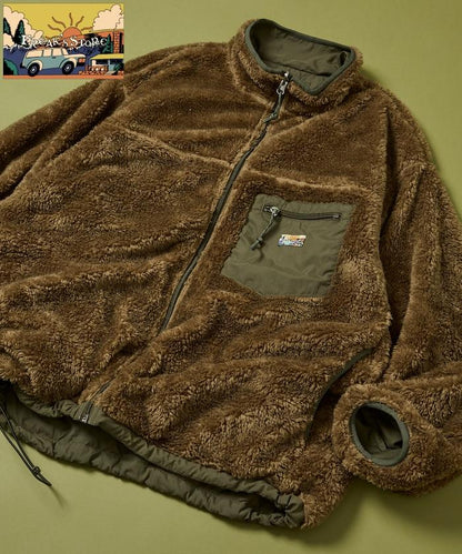 寬鬆版型 單點Logo 尼龍抓絨 雙面夾克