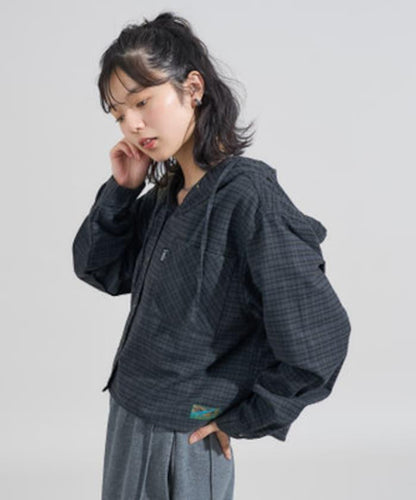 連帽 法蘭絨襯衫