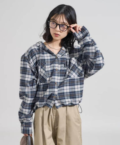 連帽 法蘭絨襯衫