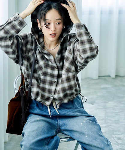 連帽 法蘭絨襯衫