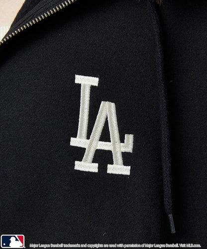 聯名 MLB 裡起毛 ジップ フェイクファー 付 フーディー スウェット 限定展開