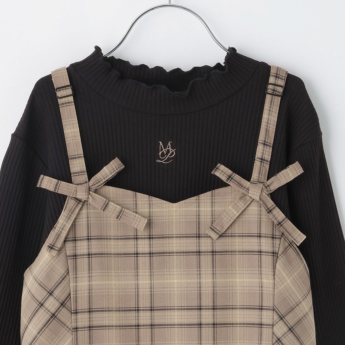 ツインリボンジャンパースカート×Tシャツセット