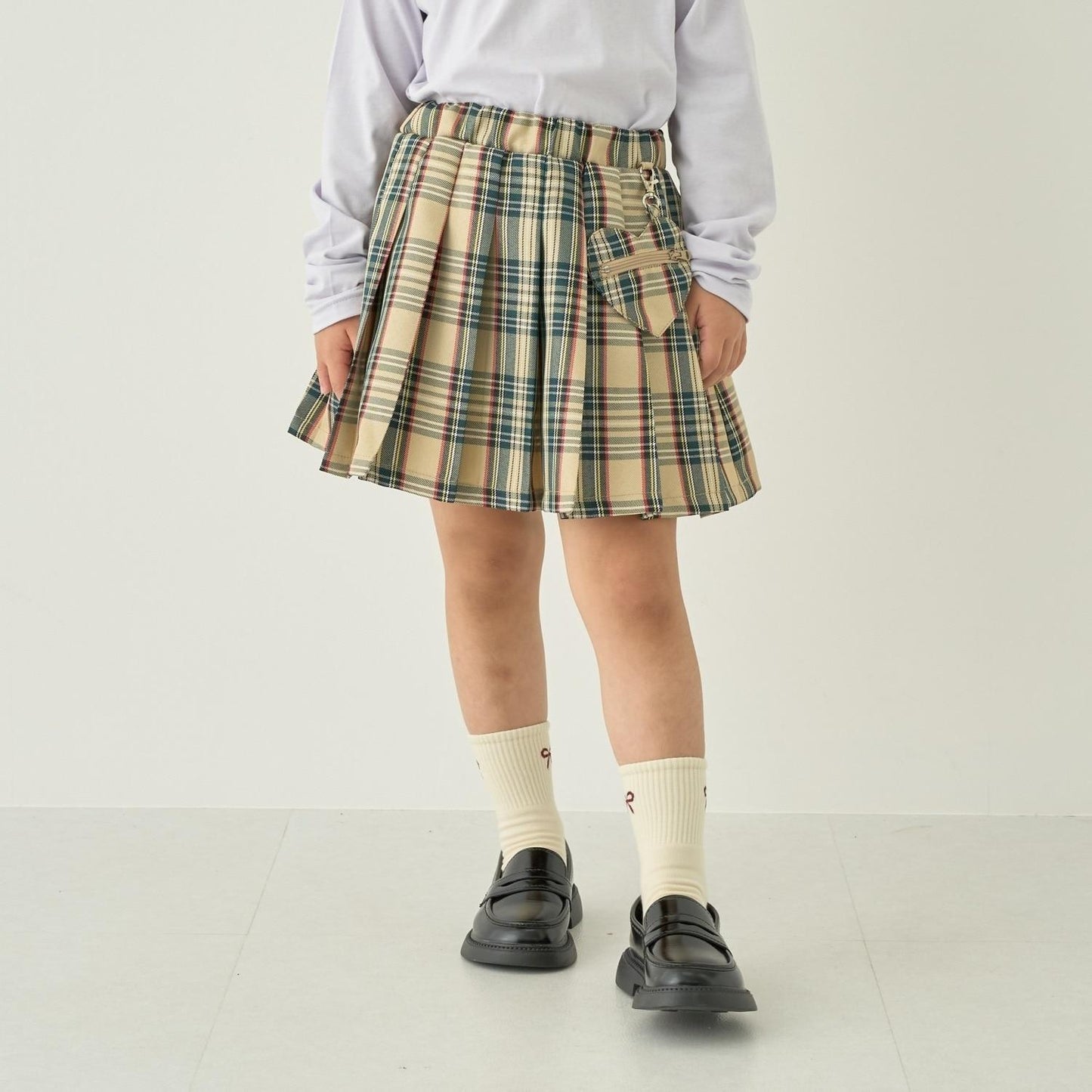【ハロウィン】ハートポーチ付きチェックプリーツスカート
