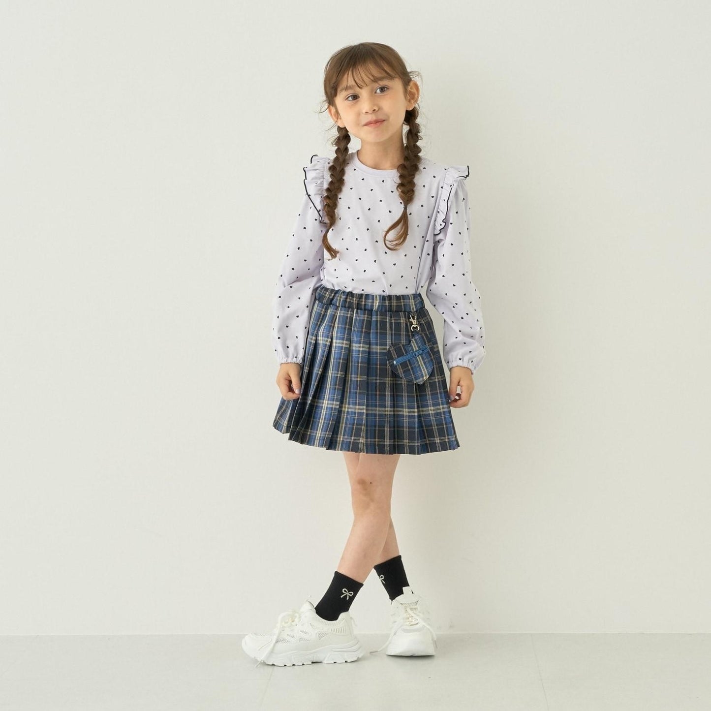 【ハロウィン】ハートポーチ付きチェックプリーツスカート