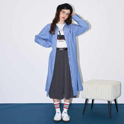 【AMI】襯衫連衣裙×T恤套裝