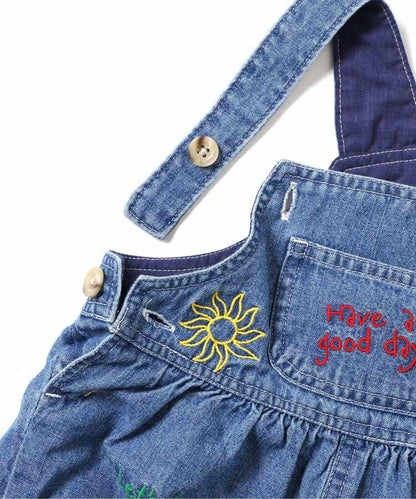 線畫刺繡嬰兒揹帶褲