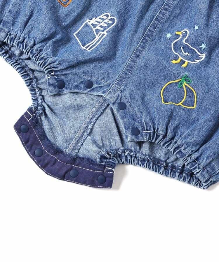 線畫刺繡嬰兒揹帶褲