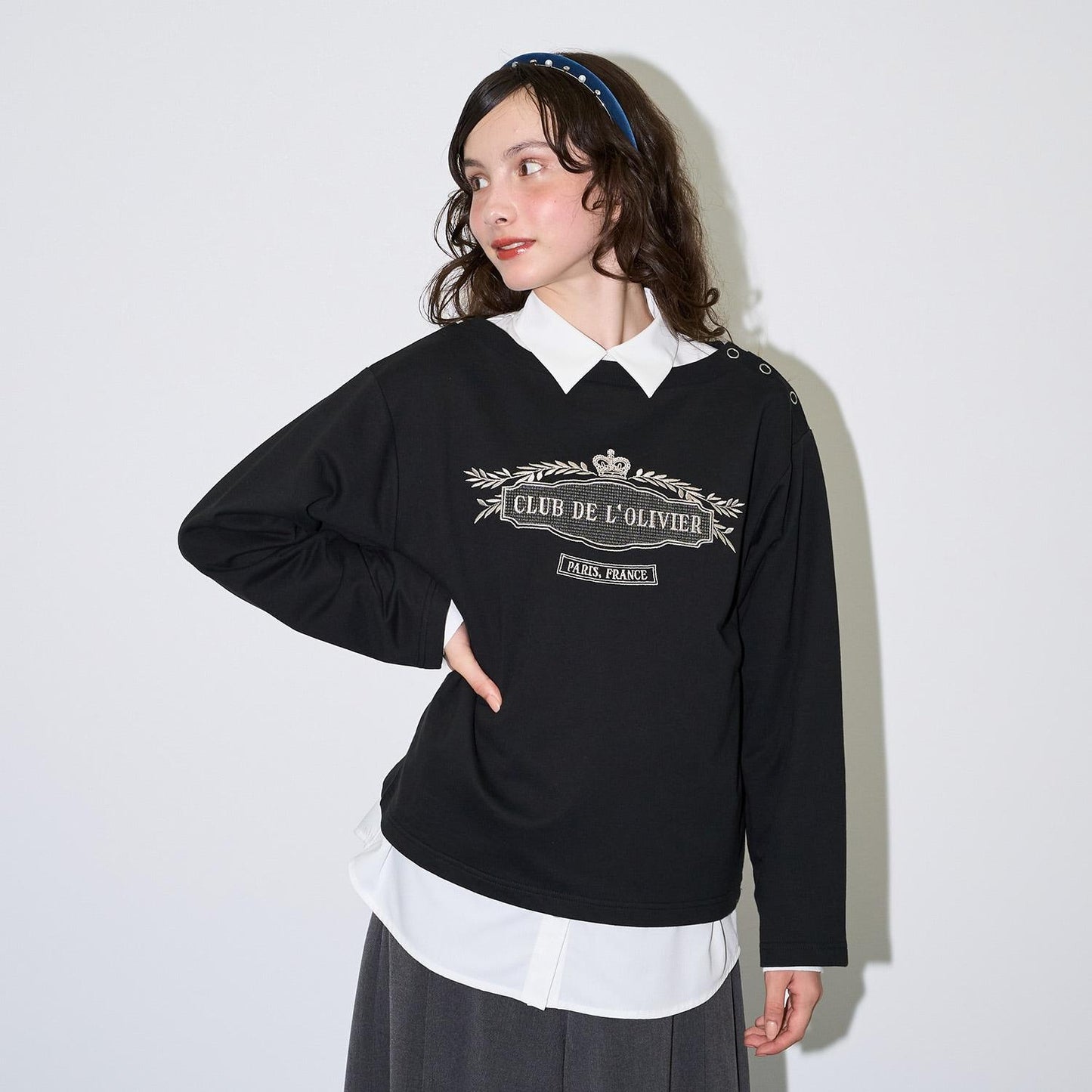 【AMI】ミニ裡毛プルオーバー×シャツセット