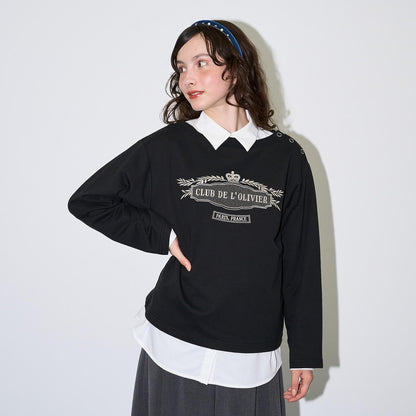 【AMI】ミニ裡毛プルオーバー×シャツセット