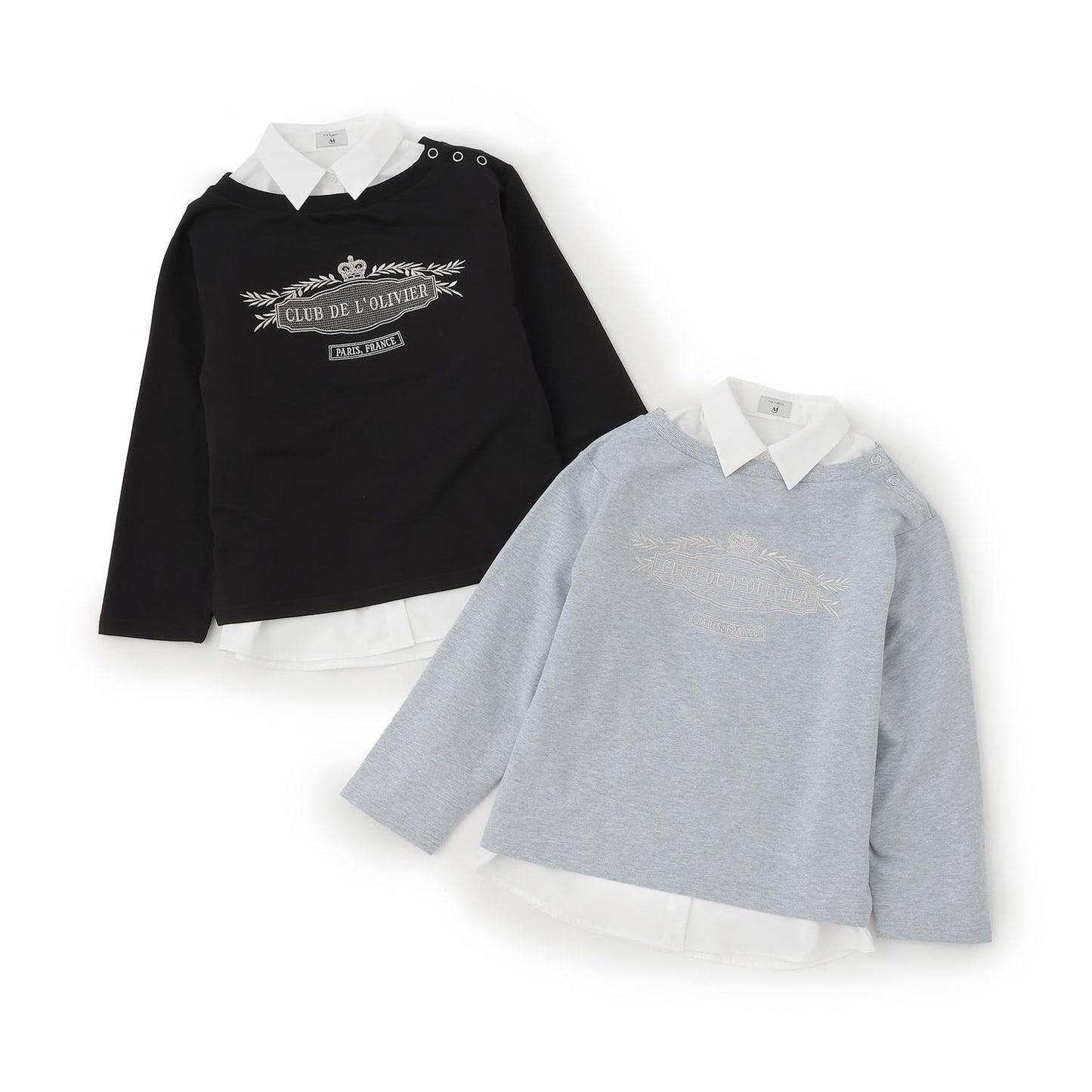 【AMI】ミニ裡毛プルオーバー×シャツセット