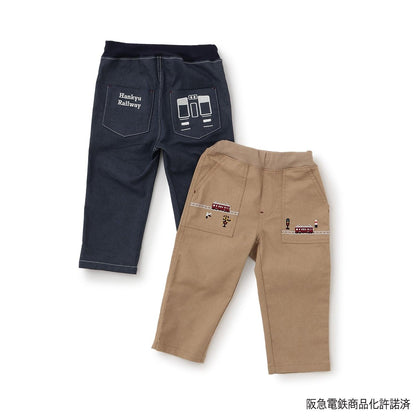 阪急電車（阪急電車） 塗鴉印花長款工裝褲