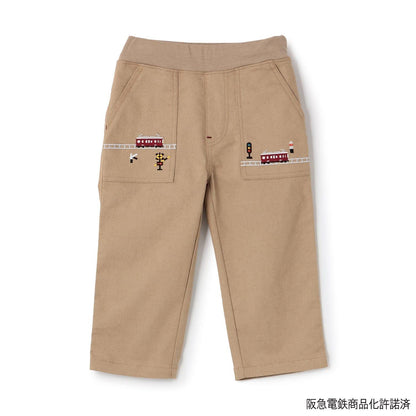 阪急電車（阪急電車） 塗鴉印花長款工裝褲
