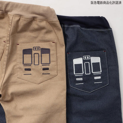 阪急電車（阪急電車） 塗鴉印花長款工裝褲
