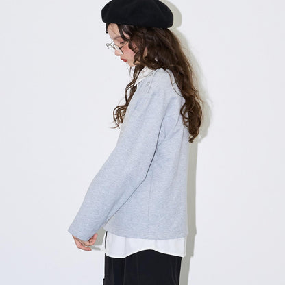 【AMI】ミニ裡毛プルオーバー×シャツセット