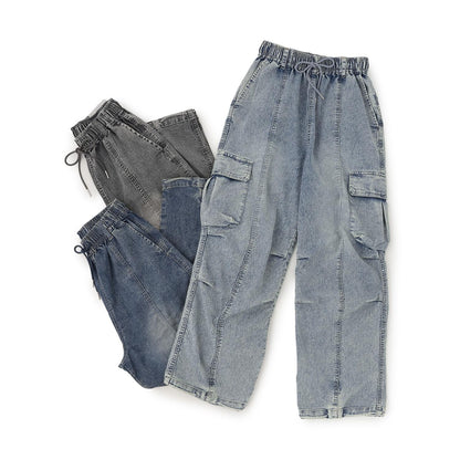 【LTXC/ストレッチ/吸水速乾】 直筒牛仔闊腿褲