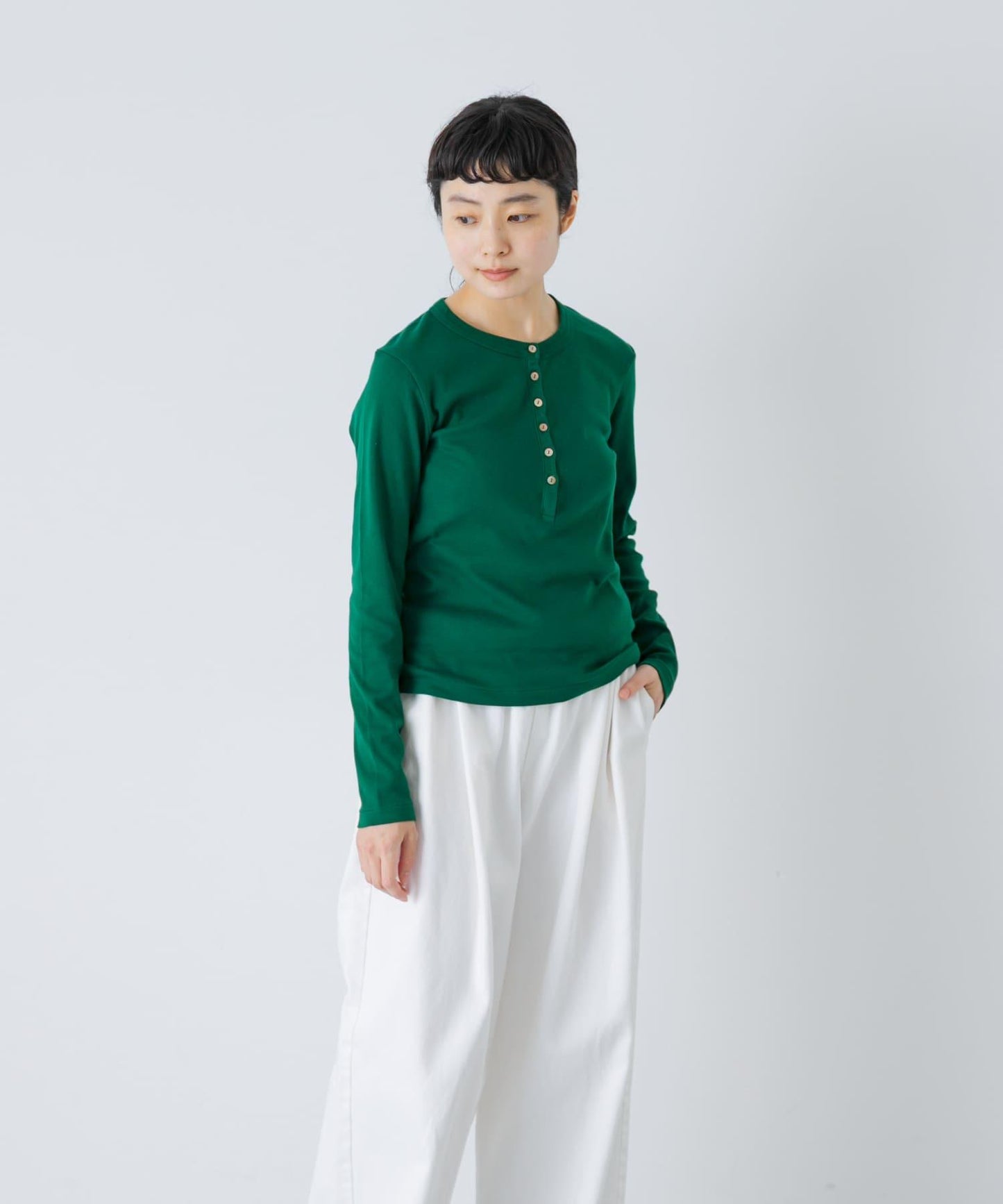 blurhmsROOTSTOCK CLASSIC HENLEY-NECK LONG-SLEEVE