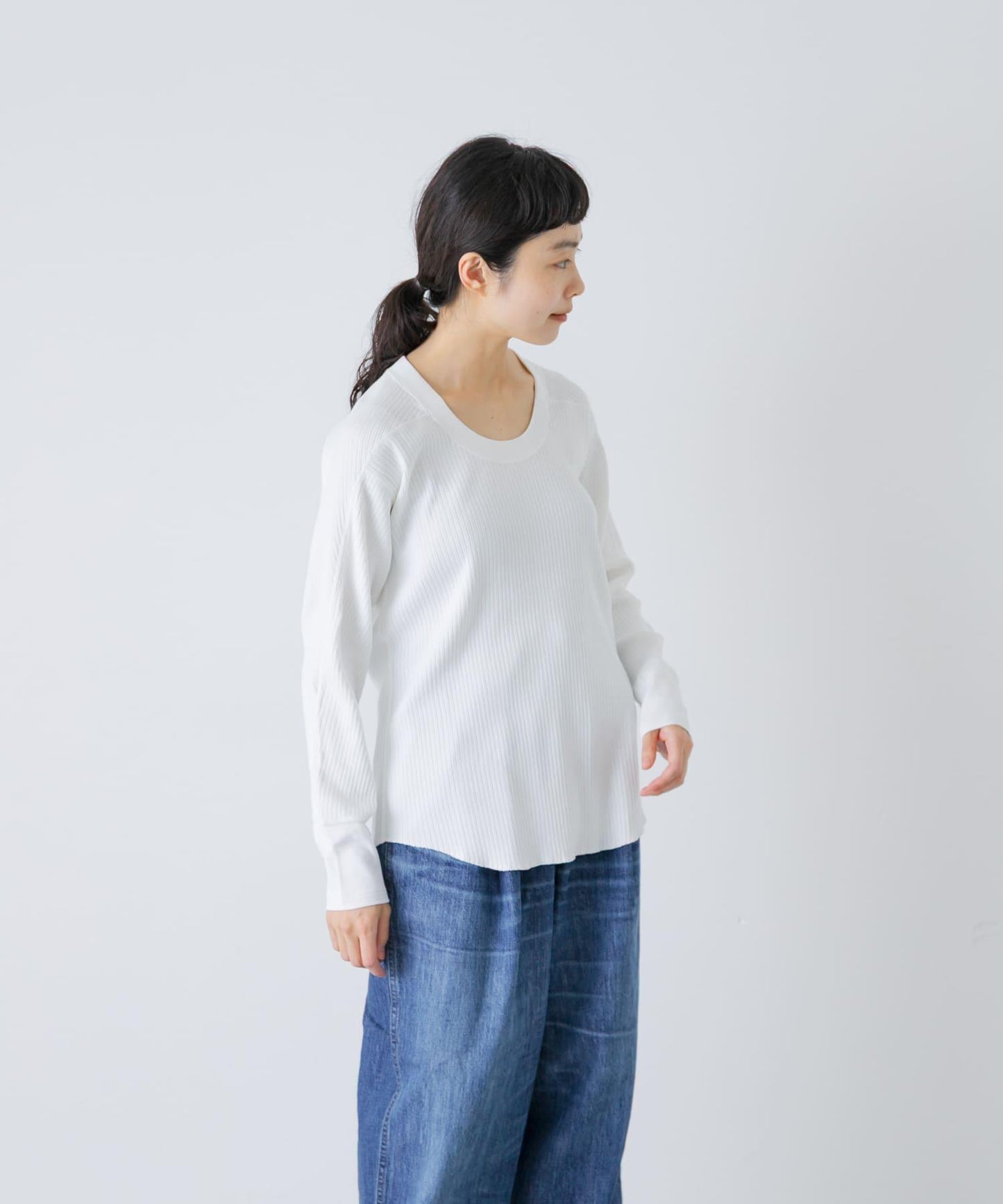 MEYAME OBLONG NECK RIB PULLOVER