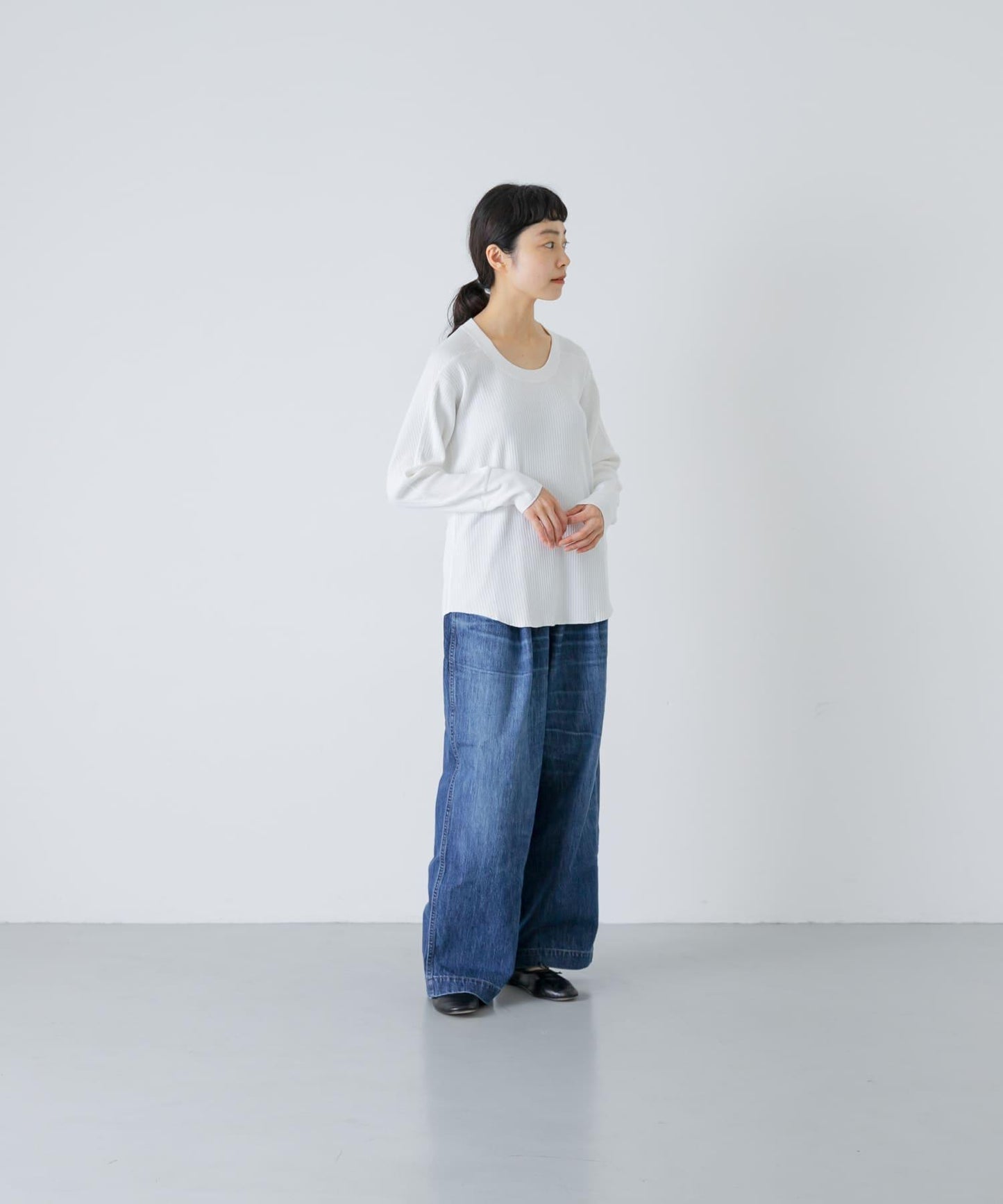 MEYAME OBLONG NECK RIB PULLOVER