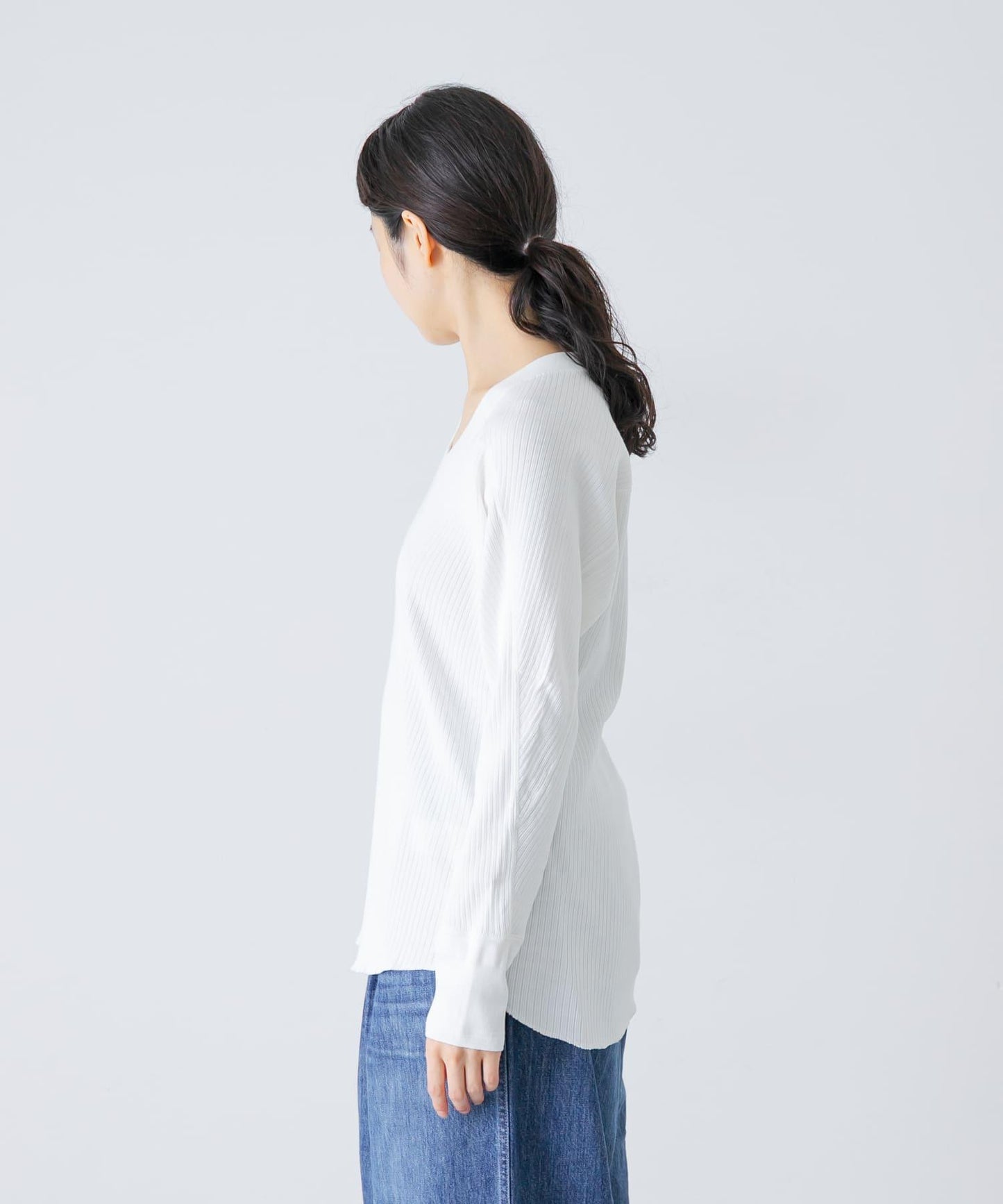 MEYAME OBLONG NECK RIB PULLOVER