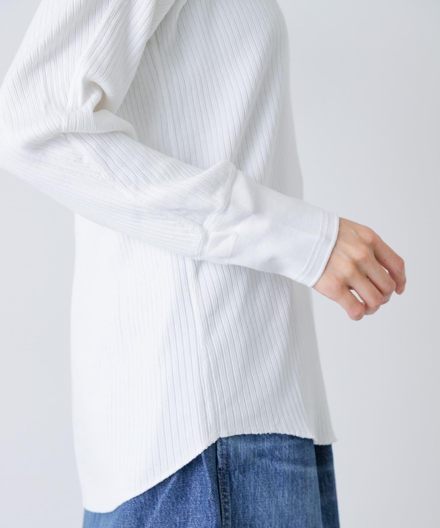 MEYAME OBLONG NECK RIB PULLOVER