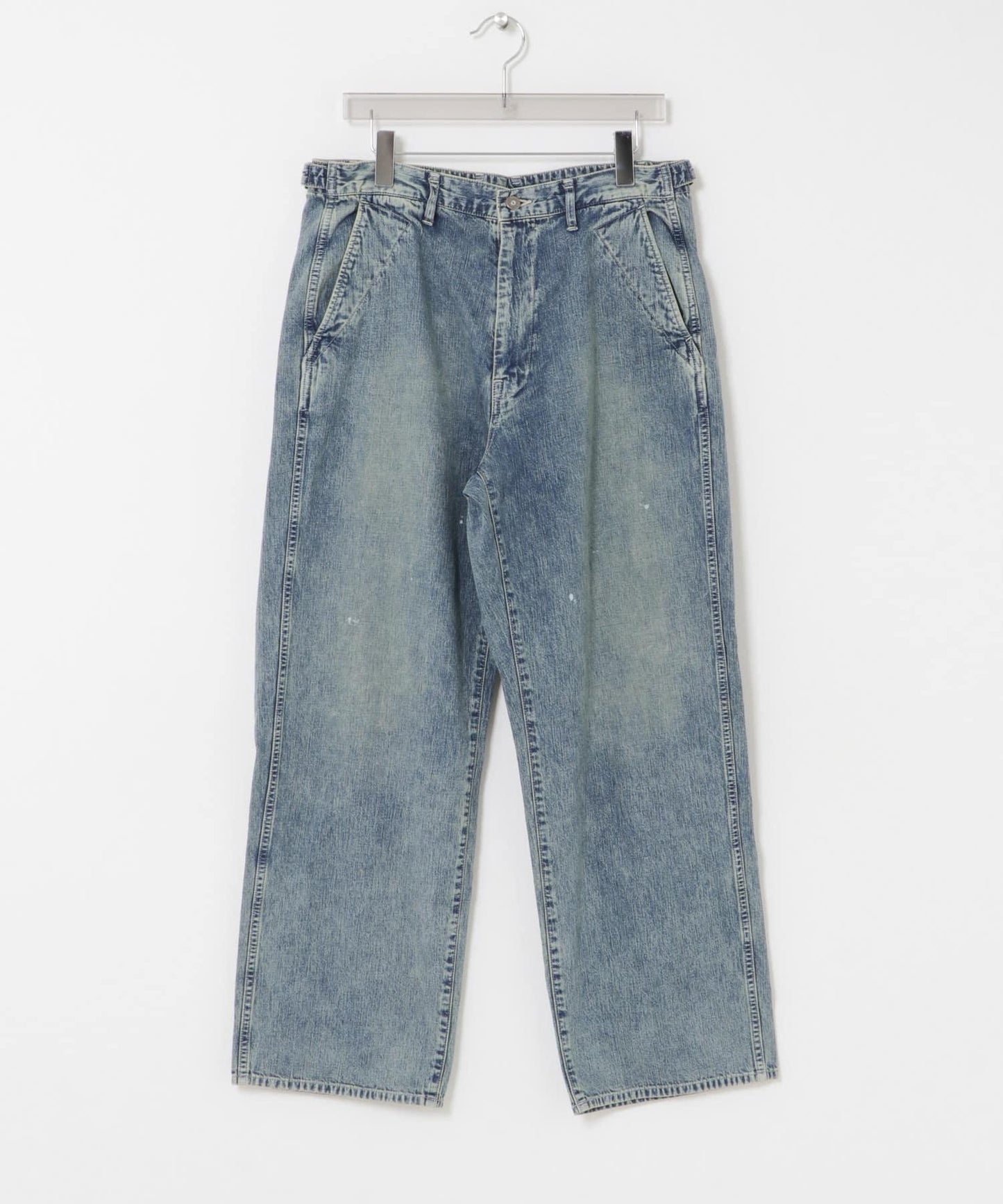 ULTERIOR FADED LIGHT DENIM WORK PANTS