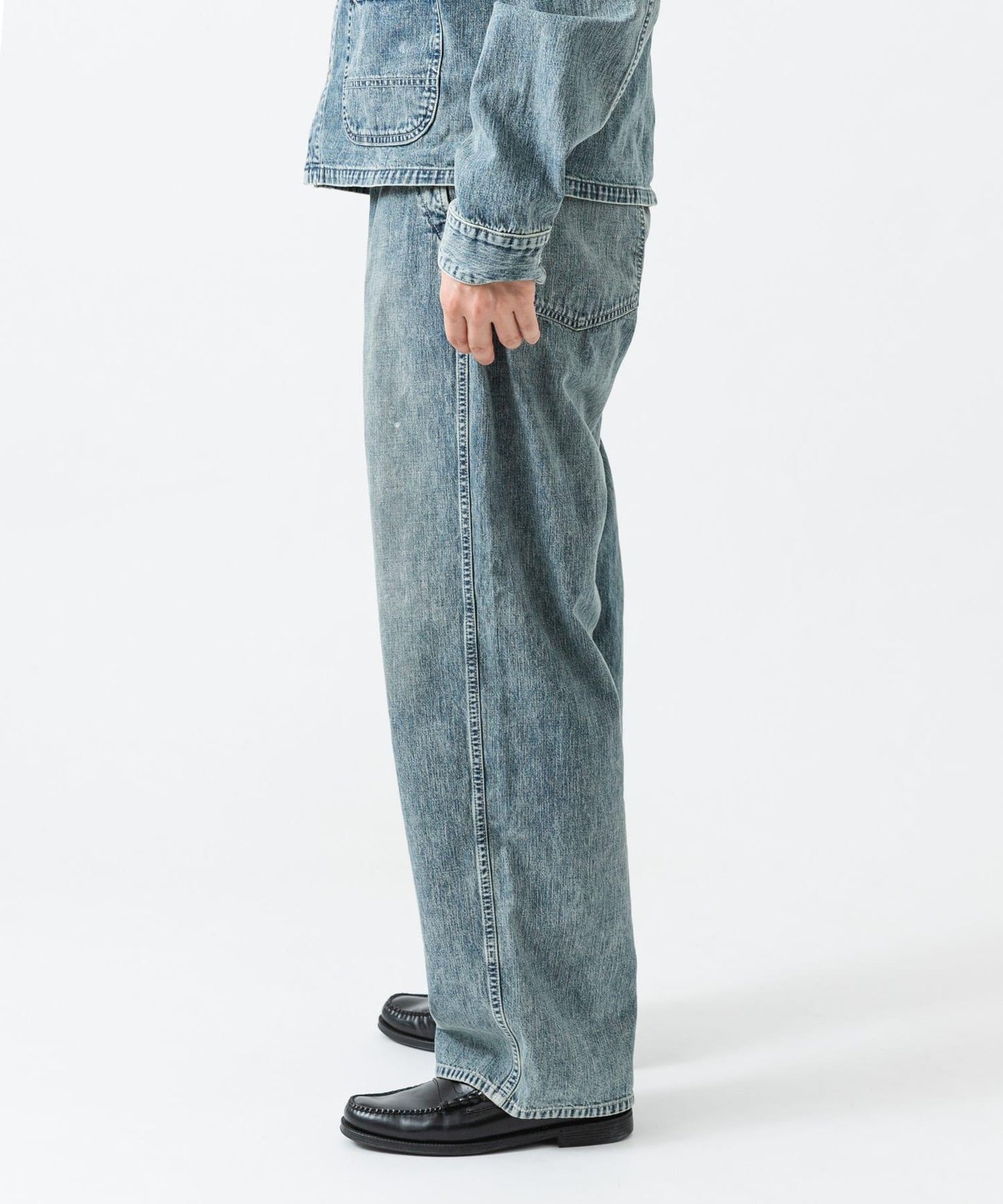 ULTERIOR FADED LIGHT DENIM WORK PANTS