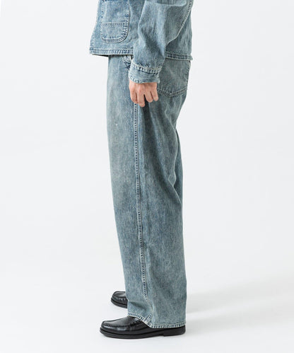 ULTERIOR FADED LIGHT DENIM WORK PANTS