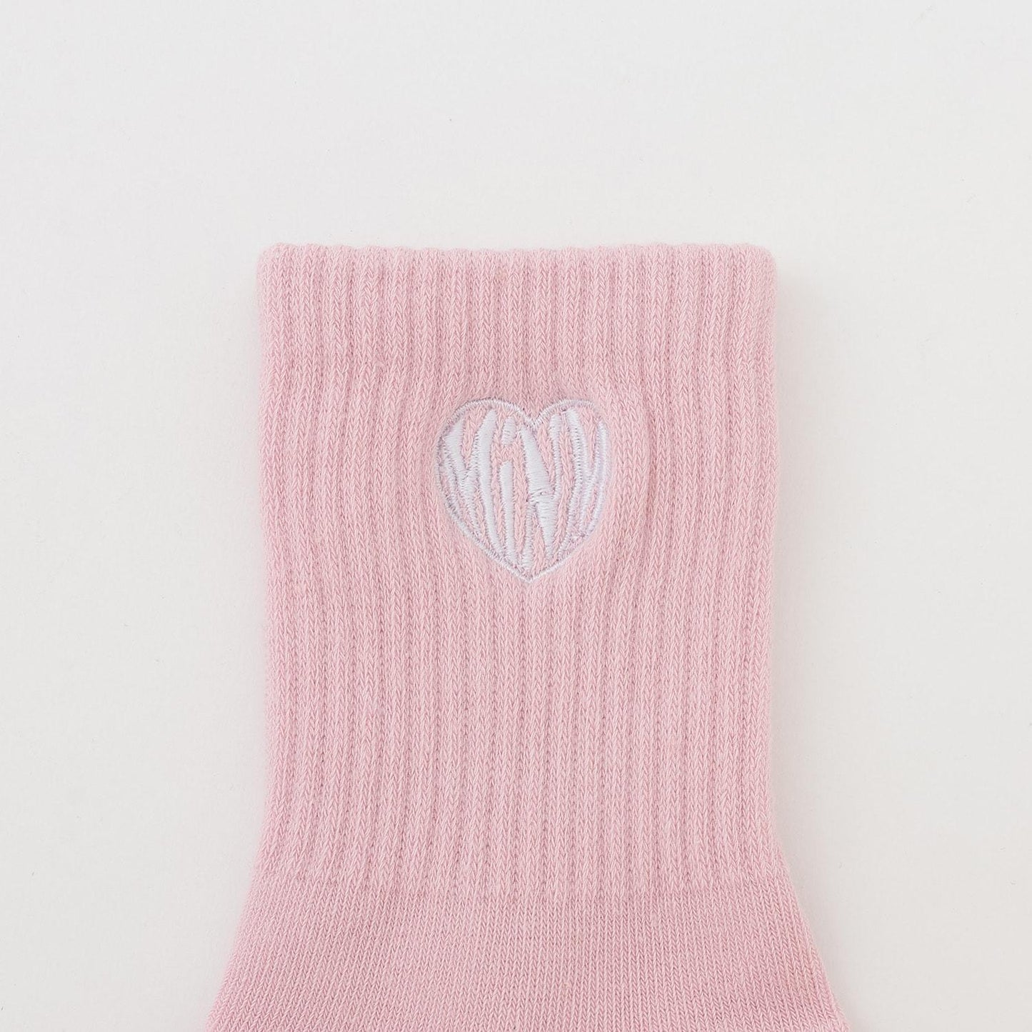 【防臭】心形Logo刺繡羅紋圓口襪