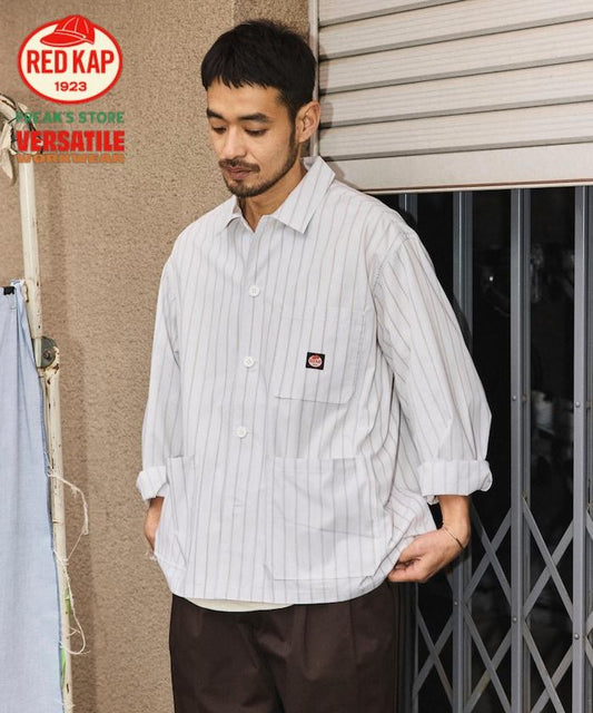 RED KAP × FREAK'S STORE 聯名 條紋工裝襯衫外套