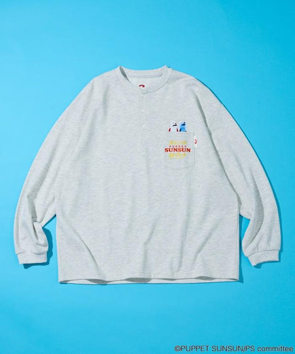 SAUVENIR 聯名 パペットスンスン × オールナイトサウナ KANNAIGI2 ナップサック付き 長袖 裡毛セットアップ