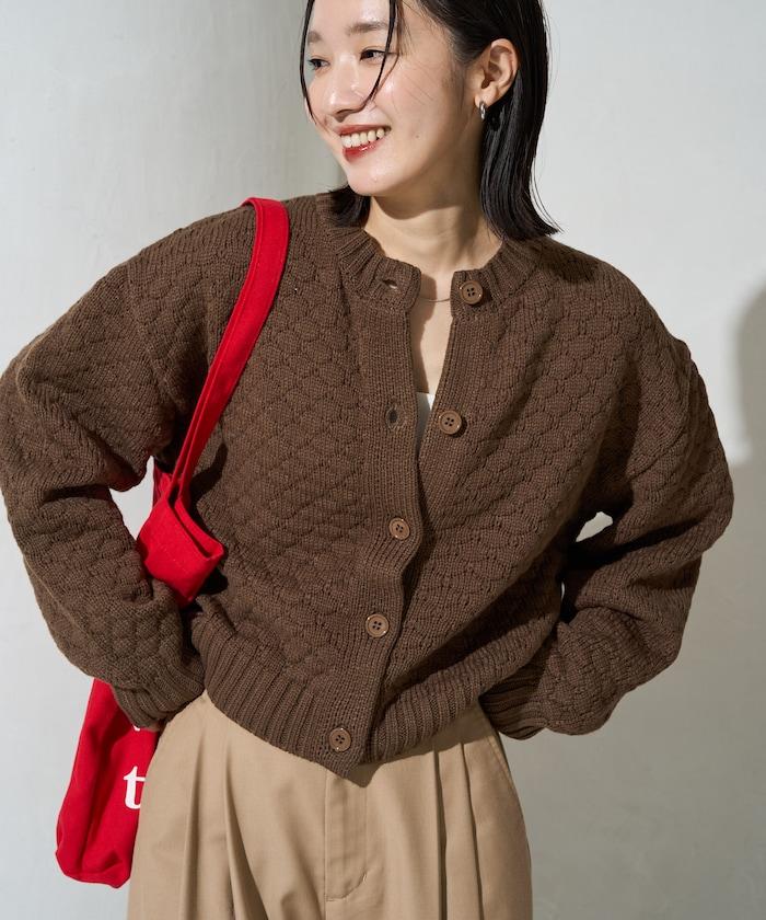 ポコポコ 針織 羅紋 針織開衫