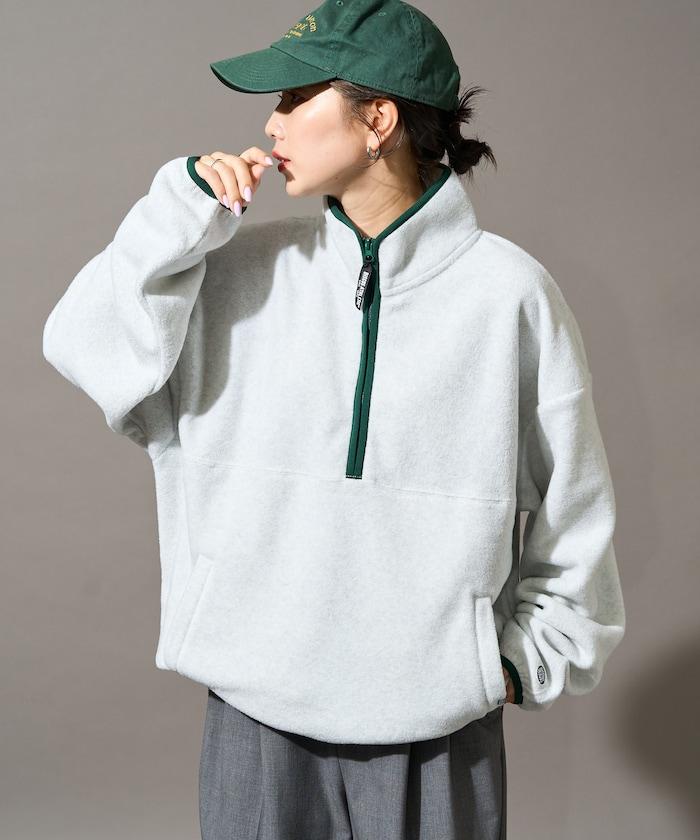 聯名 拼色 異色滾邊 半拉鍊 套頭衫