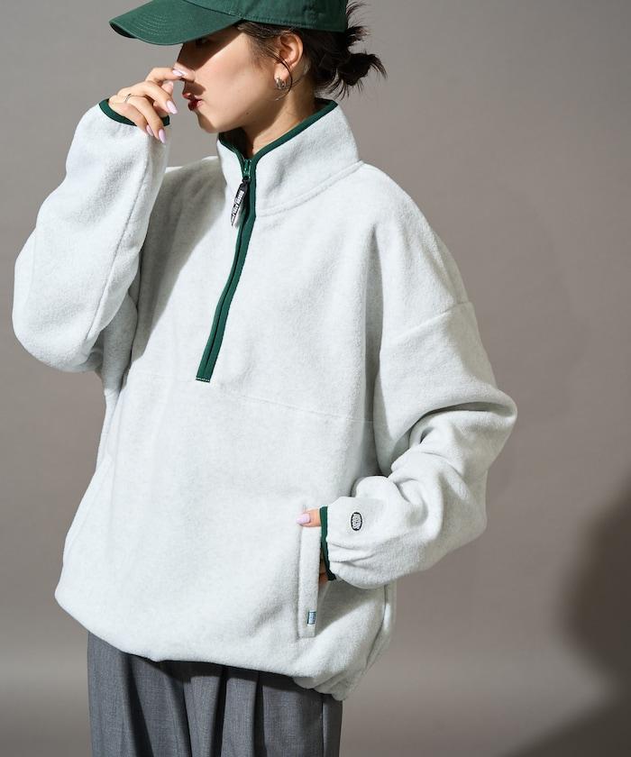 聯名 拼色 異色滾邊 半拉鍊 套頭衫