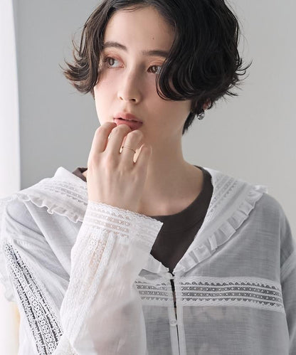 蕾絲水手領襯衫