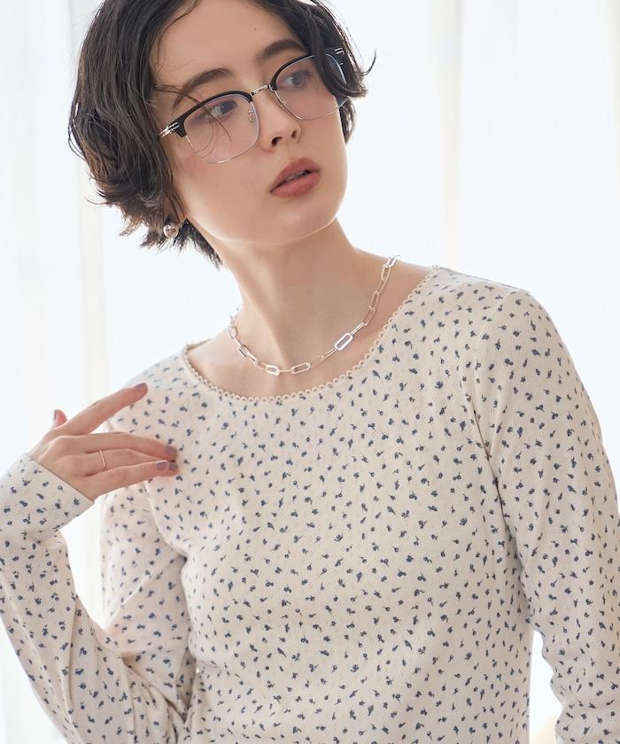 小花柄 フライスカットソー