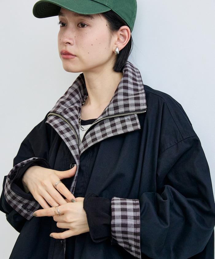 拼色雙領夾克