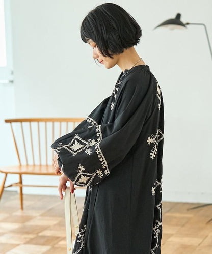 印度ワントーン刺繍 ワンピース