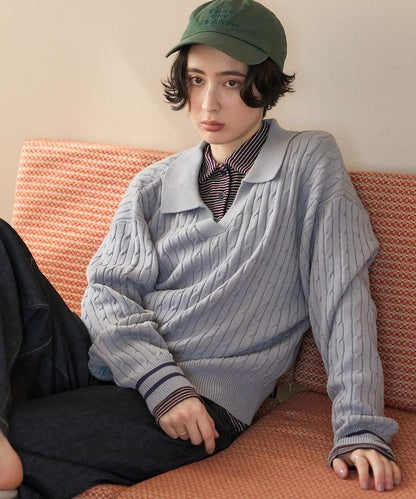 迷你線纜針織套頭衫