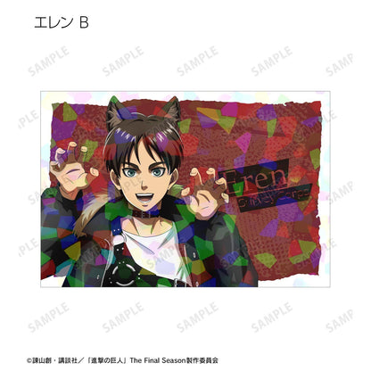 進撃の巨人（進擊的巨人） 描き下ろし艾倫狼男ver. 全息明信片2枚套