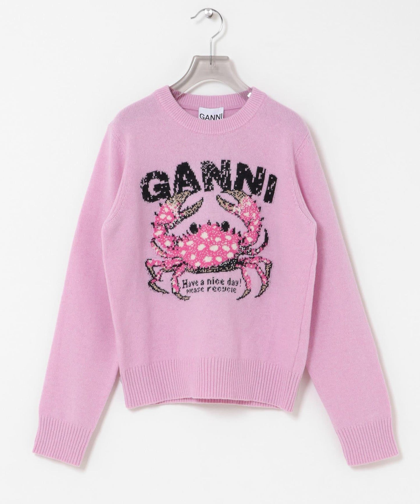 GANNI GRAPHIC SWEATER CRAB
