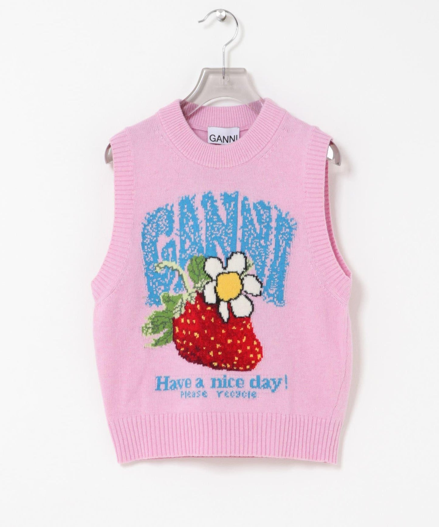 GANNI GRAPHIC WOOL VEST