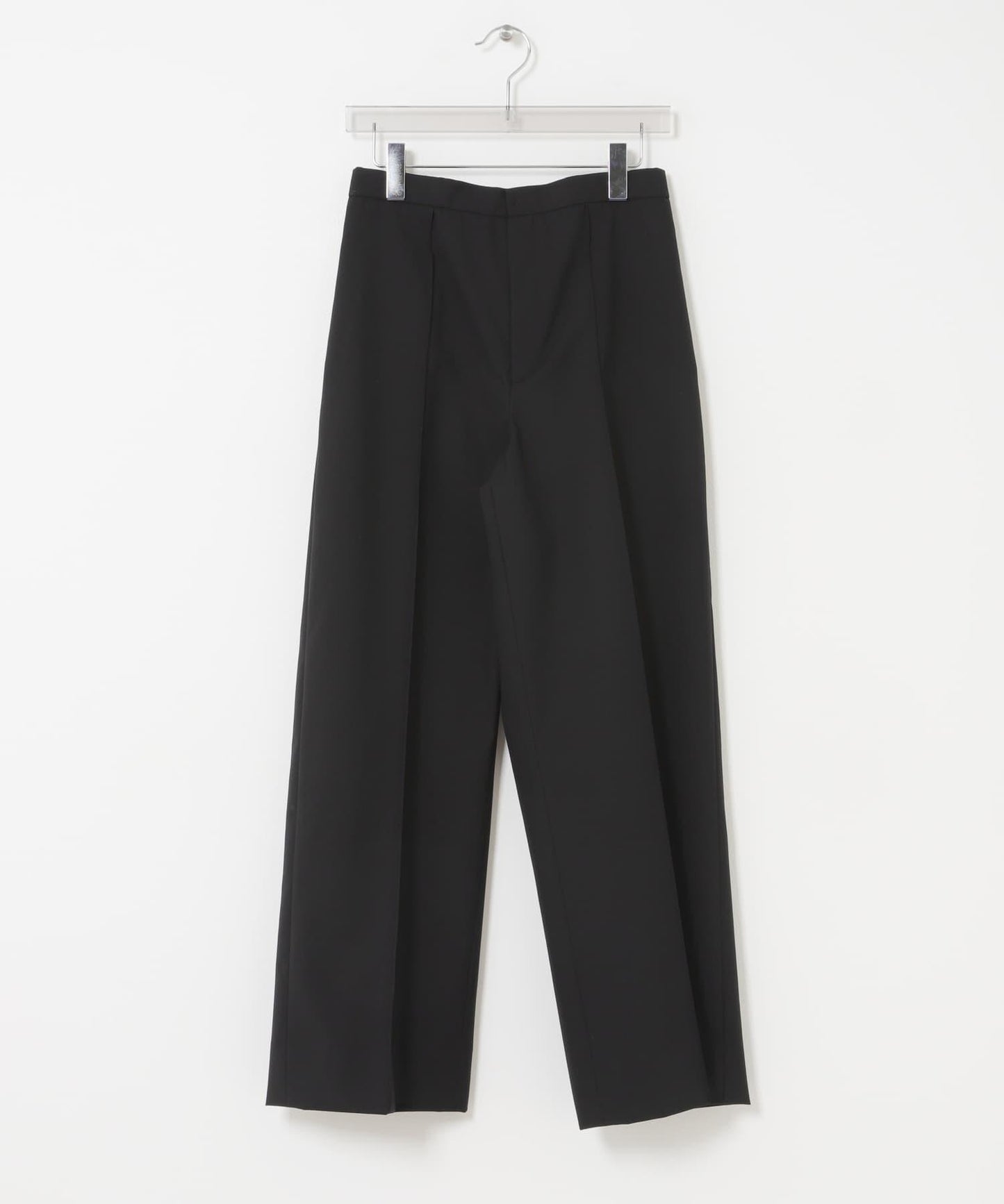 ATON WOOL TROPICAL PIN TUCK PANTS
