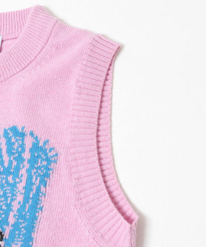 GANNI GRAPHIC WOOL VEST