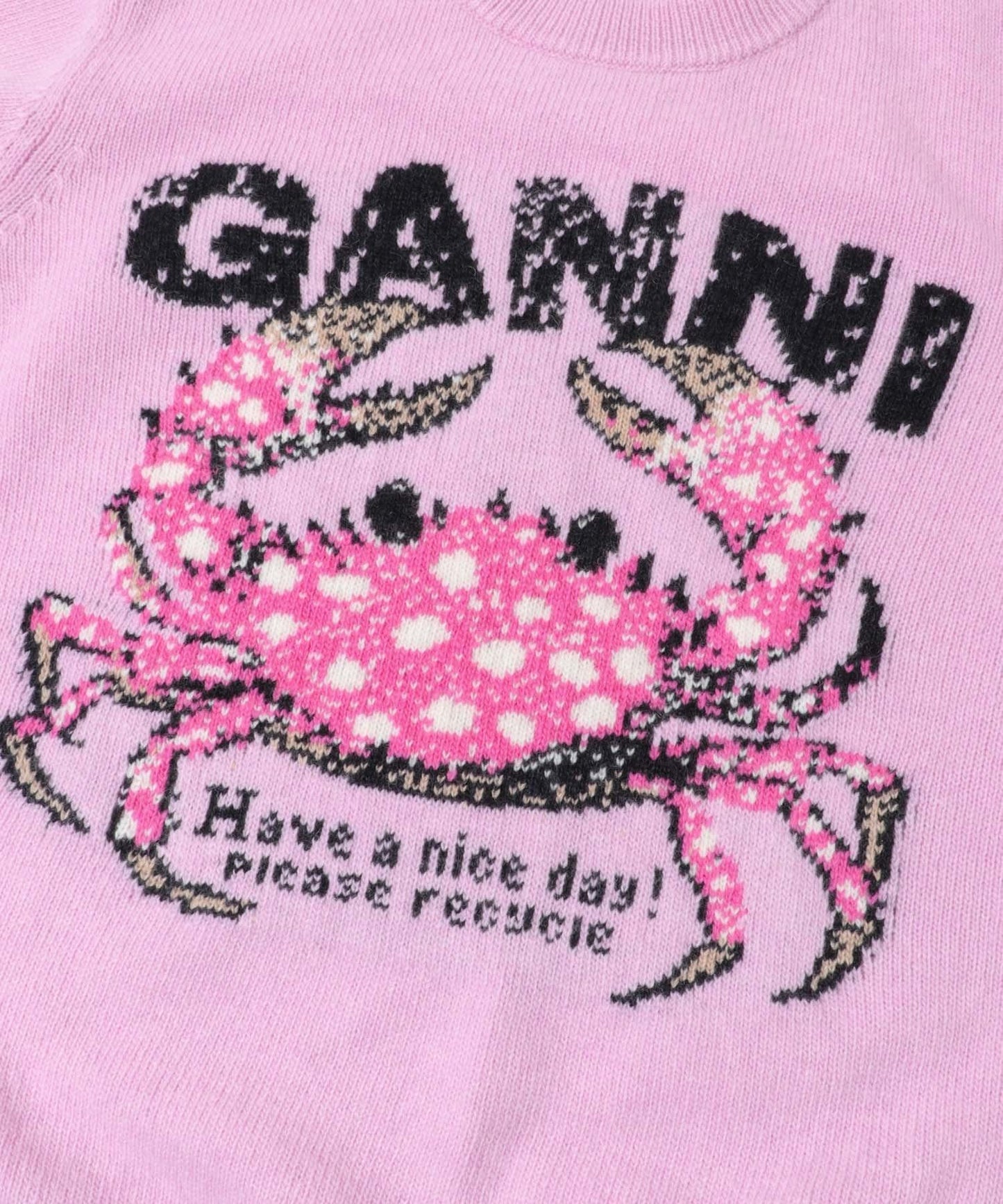 GANNI GRAPHIC SWEATER CRAB