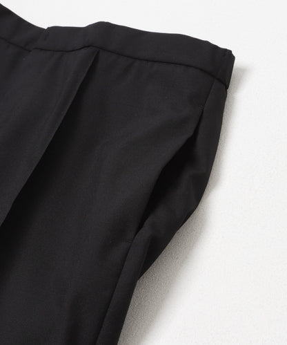 ATON WOOL TROPICAL PIN TUCK PANTS