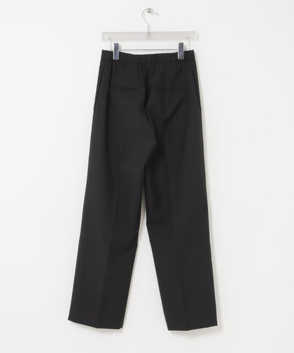 ATON WOOL TROPICAL PIN TUCK PANTS