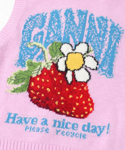 GANNI GRAPHIC WOOL VEST