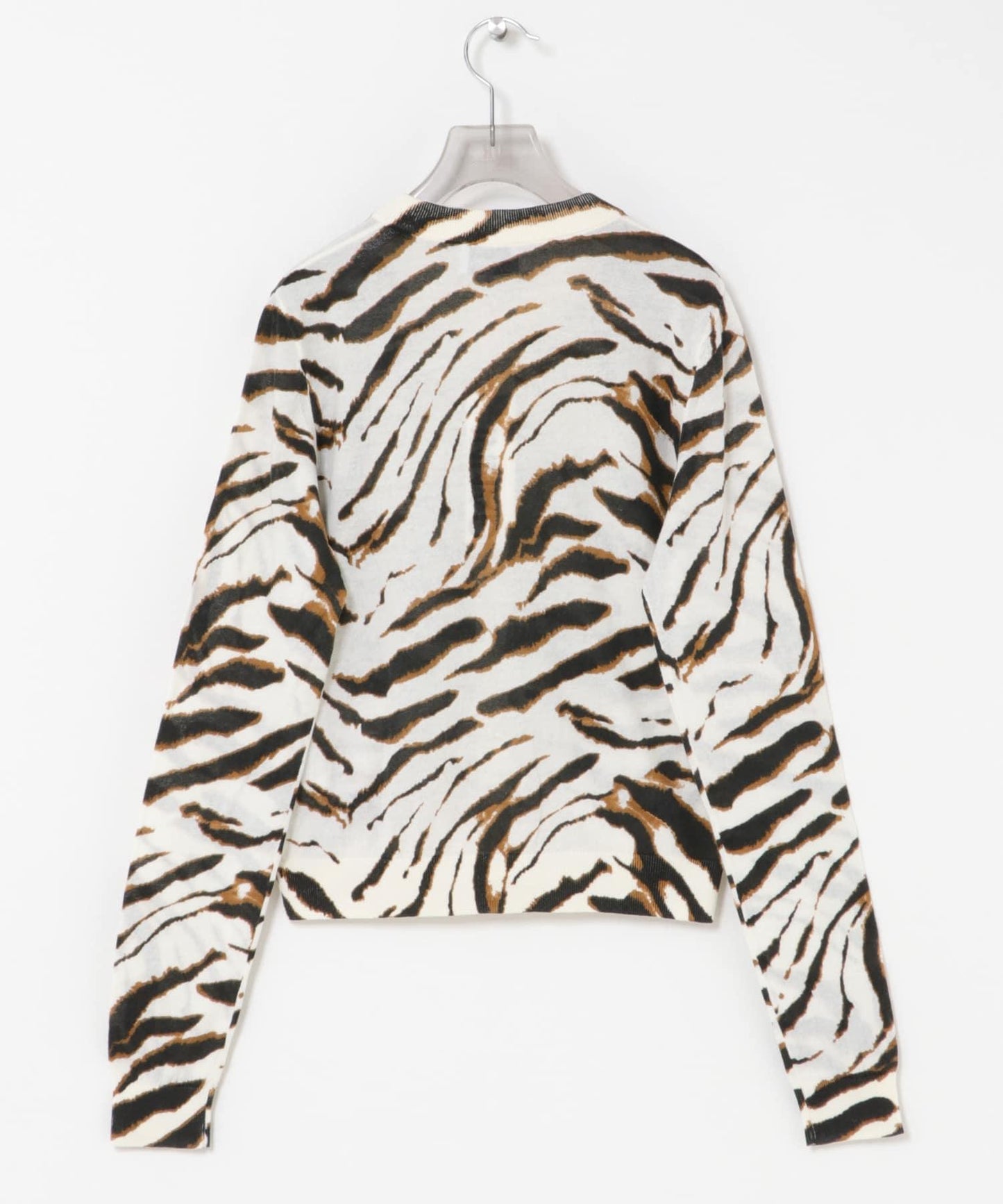 GANNI SHEER PRINTED COTTON CARDIGAN