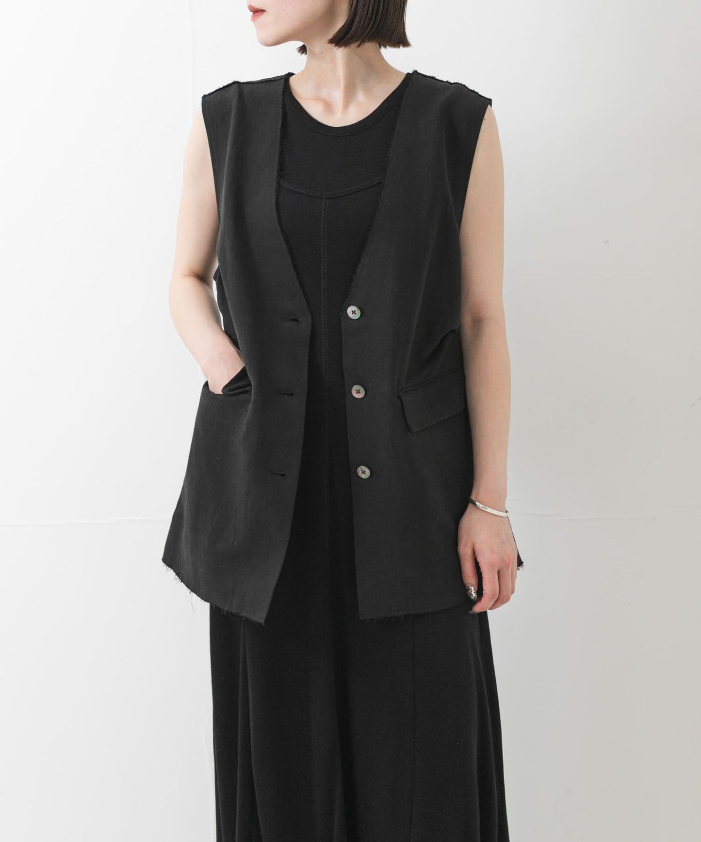 new basic SILK LINEN GILET