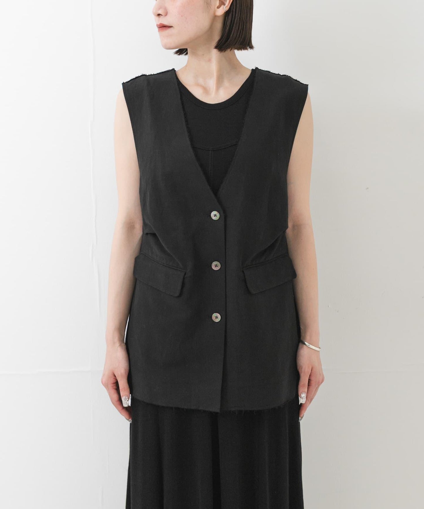 new basic SILK LINEN GILET